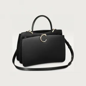 卡地亚/Cartier L1002414 - Panthère C de Cartier系列小号款手袋 黑色 小牛皮 - 黑色小牛皮 镀金饰面