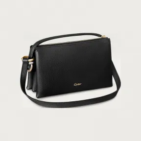卡地亚/Cartier L1002468 - Trinity系列迷你款肩背包 黑色 小牛皮 - 黑色粒纹小牛皮 镀金、镀钯或镀玫瑰金饰面