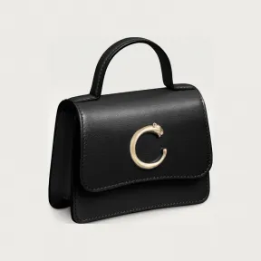 卡地亚/Cartier L3002220 - Panthère C de Cartier系列超小号款链条手袋 黑色 小牛皮 - 黑色小牛皮 镀金饰面