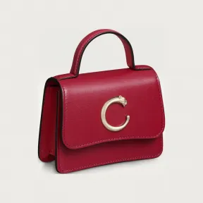 卡地亚/Cartier L3002222 - Panthère C de Cartier系列超小号款链条手袋 樱桃红色 小牛皮 - 樱桃红色小牛皮 镀金饰面