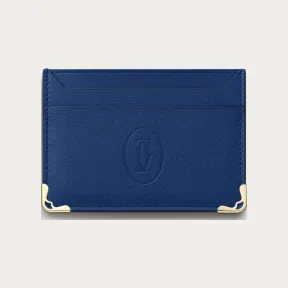 卡地亚/Cartier L3002380 - Must de Cartier系列双层卡片夹 深蓝色 小牛皮 - 深蓝色小牛皮 镀金饰面