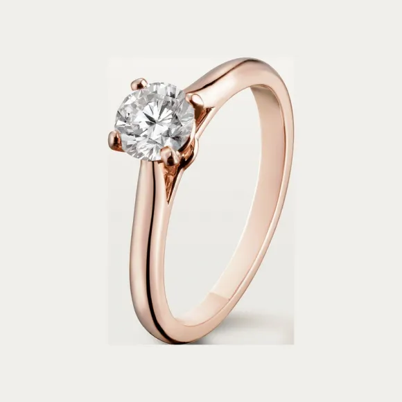卡地亚/Cartier N4743600 - 1895钻石戒指 镶嵌圆形明亮式切割钻石 18K玫瑰金 - 玫瑰金 钻石