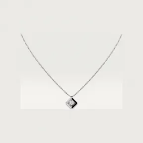 卡地亚/Cartier N7424298 - Galanterie de Cartier吊坠项链 镶嵌圆形明亮式切割钻石 半铺镶钻石 18K白金 - 白金 黑漆 钻石