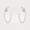 卡地亚/Cartier N8515008 - Juste un Clou圈形耳环 大号款 铺镶钻石 18K白金 - 白金 钻石