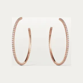 卡地亚/Cartier N8515095 - Etincelle de Cartier圈形耳环 大号款 铺镶钻石 18K玫瑰金 - 玫瑰金 钻石