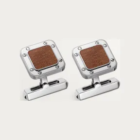 卡地亚/Cartier OG000165 Santos de Cartier袖扣 纯银镀钯饰面与尼索桐木 