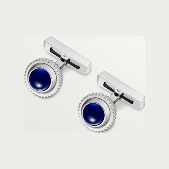 卡地亚/Cartier OG000326 - Pasha de Cartier袖扣 - 纯银 镀钯饰面 合成尖晶石