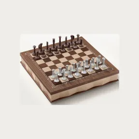 卡地亚/Cartier OG001174 - Santos de Cartier国际象棋套装 - 无花果木和胡桃木 镀钯饰面 棕色PVD镀层