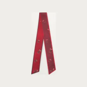 卡地亚/Cartier OS000092 Diabolo de Cartier系列Bandeau细丝巾 酒红色斜纹真丝 