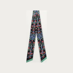 卡地亚/Cartier OS000094 “Tutti Frutti”水果锦囊风格Bandeau细丝巾 黑色斜纹真丝 