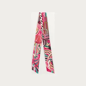 卡地亚/Cartier OS000101 猎豹装饰艺术风格Bandeau细丝巾 紫红色和珊瑚粉色斜纹真丝 