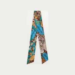 卡地亚/Cartier OS000119 - 猎豹丛林发丝巾 - 米色斜纹真丝