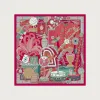 卡地亚/Cartier OS000123 档案馆图案方巾 90 红色和绿色斜纹真丝 