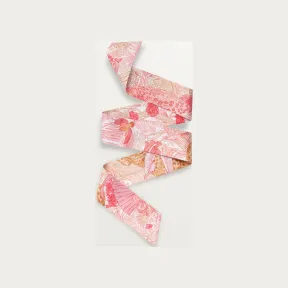 卡地亚/Cartier OS000258 -  猎豹温室图案Bandeau细丝巾  - 樱桃红色斜纹真丝