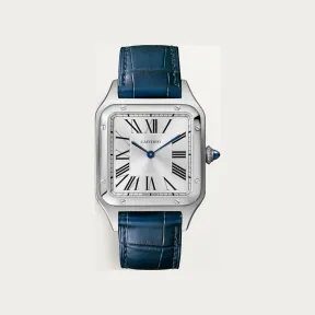 卡地亚/Cartier WSSA0022 Santos Dumont腕表 大号款 精钢 石英 大号表款 石英机芯 精钢 皮表带 