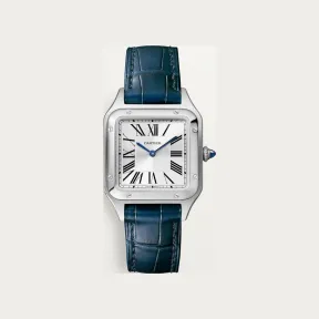 卡地亚/Cartier WSSA0023 Santos Dumont腕表 小号款 精钢 石英 小号表款 石英机芯 精钢 皮表带 