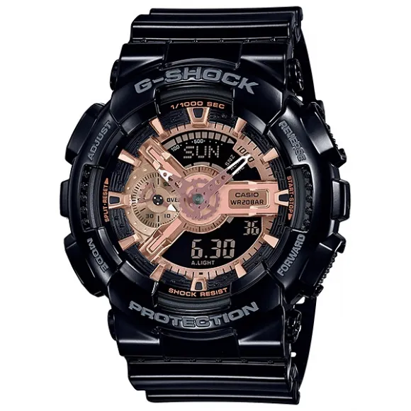 卡西欧/Casio G-SHOCK 玫瑰金配色经典系列设计 防水防震运动男表GA-110MMC/700MMC
