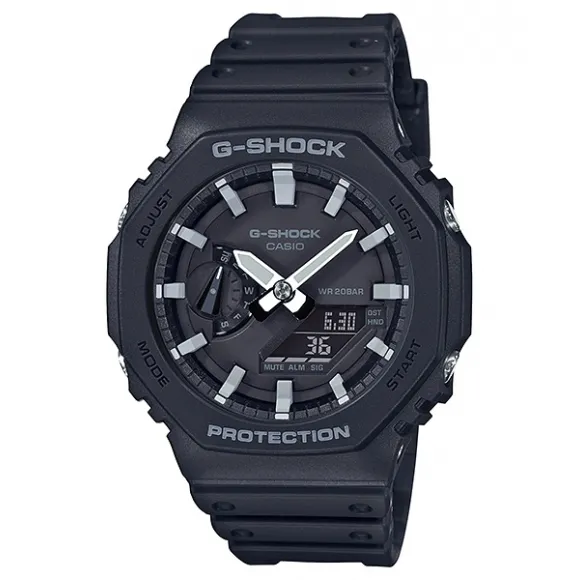 卡西欧/Casio G-SHOCK 极简设计 外观八角形结构 双显轻薄表款 防水防震运动男表GA-2100