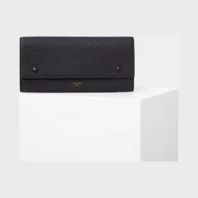 思琳/Celine  大号午夜黑转鼓小牛皮多功能翻盖包 101673AFE.07MI