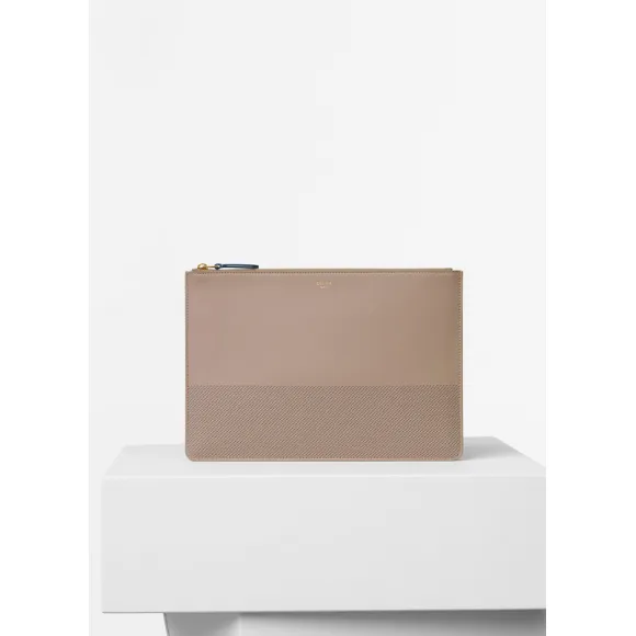 思琳/Celine  Perforated浅灰褐色光滑小牛皮手包 103713AB4.18LT