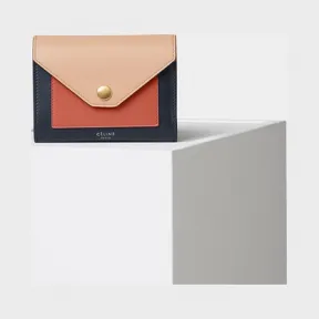 思琳/Celine  Pocket中号拼色亮泽光滑小牛皮多功能翻盖包 103783AD4.03ND