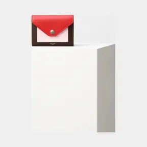 思琳/Celine  Pocket中号辣椒红拼多色亮泽光滑小牛皮多功能翻盖包 103783AD4.27CH