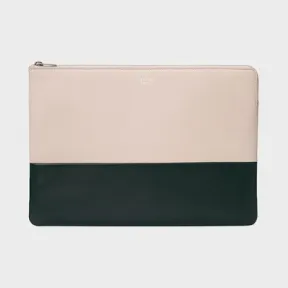 思琳/Celine  Solo芭蕾粉和烟黑色双色光滑小羊皮手包 104233AFF.23BT