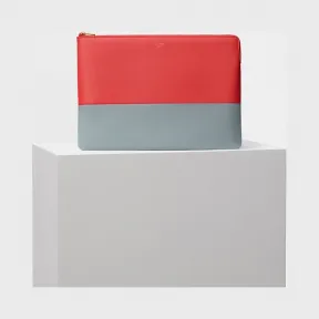 思琳/Celine  Solo罂粟红和云雾色双色光滑小羊皮手包 104233AFF.27AC