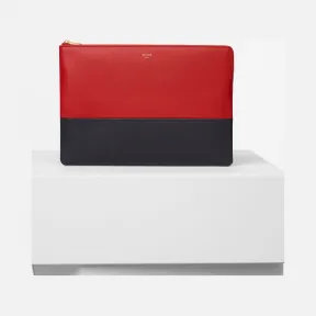 思琳/Celine  Solo胭脂红和海军蓝双色光滑小羊皮手包 104233XTM.27CN