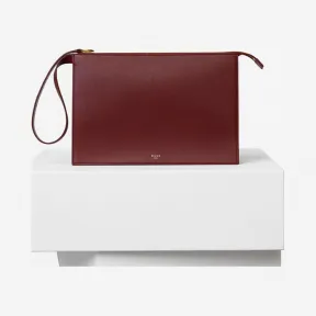 思琳/Celine  Ring酒红色双色光滑小牛皮饰皮绳手包 105803AB6.28LB