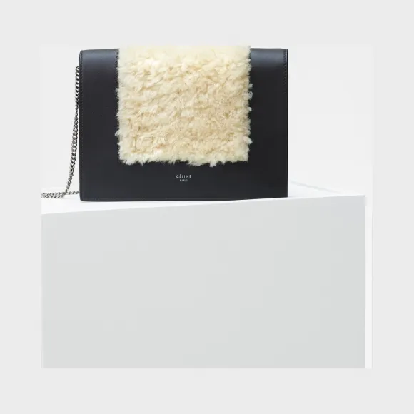 思琳/Celine  Frame天然色剪羊毛和光滑小羊皮链条晚装手包 107773AWU.02VG