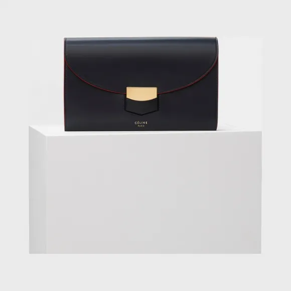 思琳/Celine  Trotteur海军蓝亮泽光滑小牛皮手包 108463AU7.07OC