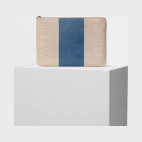 思琳/Celine  亚麻色和水洗蓝水蛇皮配口袋手包 108534ARK.03LX