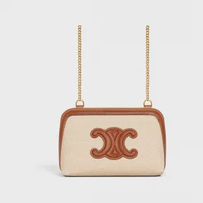 思琳/Celine 女士 TRIOMPHE织物和牛皮革链条手包 10E382DTL.02NT