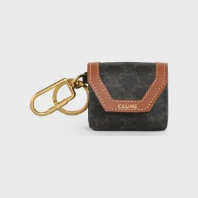 思琳/Celine Triomphe人造革和牛皮革信封式Airpods保护套和钥匙环 10H402CZW.27ED