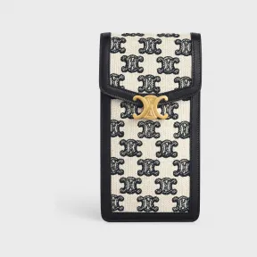 思琳/Celine 女士 TRIOMPHE刺绣织物竖款手机包 10J482DAW.38NO