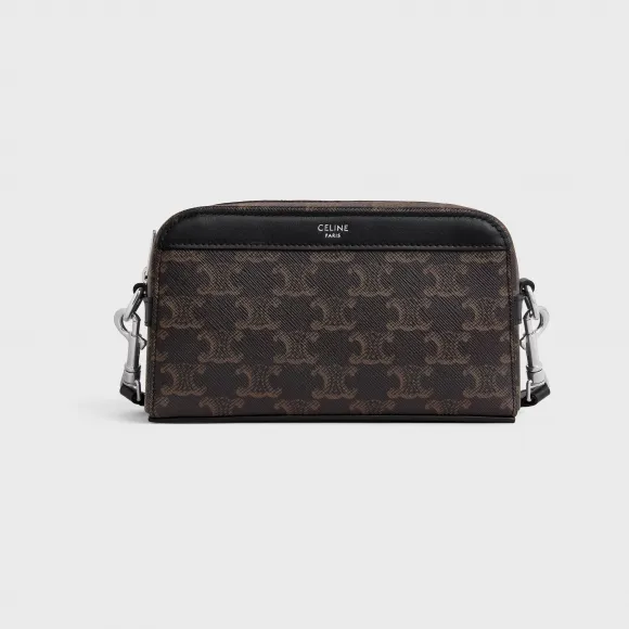 思琳/Celine 男士 迷你标志印花牛皮革保龄球包 112352EVJ.38SI