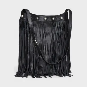 思琳/Celine 男士 Soft bucket 中号饰流苏和饰钉小羊皮水桶包 189823BI6.38SI