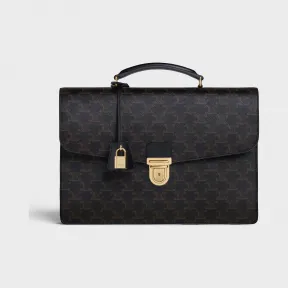 思琳/Celine 男士 Cartable Triomphe 帆布和小牛皮小号旅行包 190692BQQ.38NO