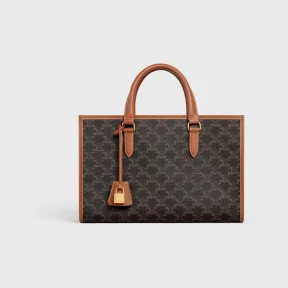 思琳/Celine 女士 CABAS标志印花牛皮革横款迷你手袋 199742BZJ.01BC