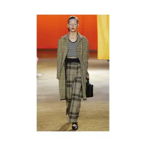 思琳/Celine  大方格弹力羊毛直管裤 21P476909.19NN