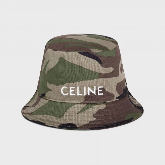 思琳/Celine 男士 刺绣迷彩棉质渔夫帽 2AUO4494M.02MK.L