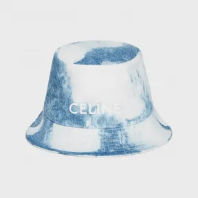 思琳/Celine 男士 刺绣泼墨牛仔布渔夫帽 2AUO4866M.07EA.L