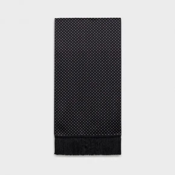 思琳/Celine 男士 波点印花真丝缎经典长款围巾 2AW00056E.38OW
