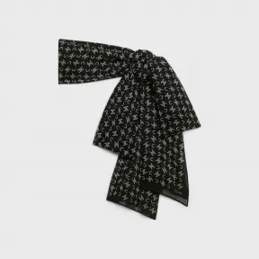 思琳/Celine 女士 羊毛披巾 - 黝黑色 / 米白色 2AWF4548Q.38OW