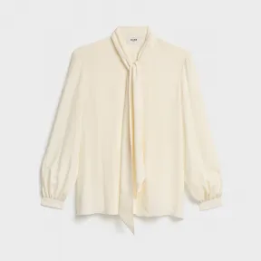 思琳/Celine 女士 真丝和醋酯绉绸系带领短衫 2B012008D.01AV