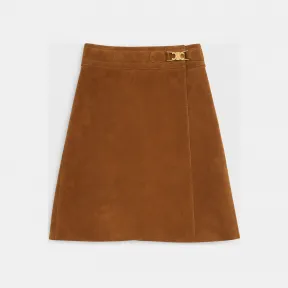 思琳/Celine 拼接皮革裹身裙 2H257712K.18NC.34