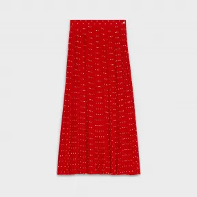 思琳/Celine 女士 波点印花乔其纱长款百褶半裙 2J056171D.27RW