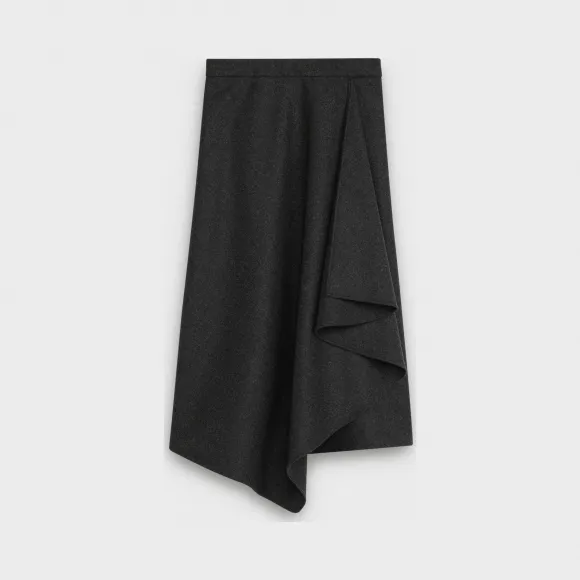 思琳/Celine 女士 法兰绒羊毛裹身喇叭裙 2J077325C.10AN