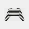 思琳/Celine 女士 条纹棉短款 MARINIÈRE 上衣 - 黑色 / 米白色 2X877540I.38OW